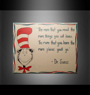 Cat in the Hat Dr. Suess Quote Painting White Red by JDowDecor, $55.00