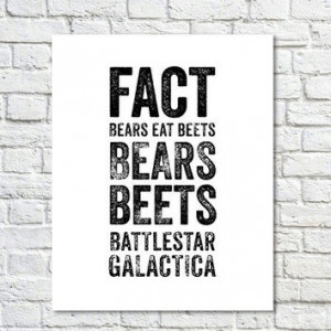 Quote, Dwight Schrute, Black White, Wall Decor, Funny Quote, Bears