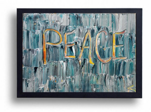 Peace - Painting on canvas, quotes, affirmations, mixed media, art ...