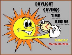 daylight savings time begins march 9, 2014...:)