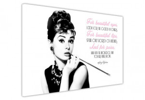 Audrey Hepburn Beautiful Quote Photo on Framed Canvas Prints Wall Art ...