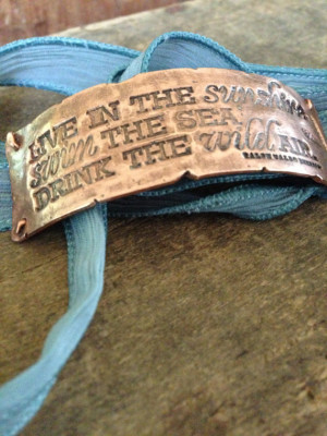 Quote Bracelet, Nature Inspired Copper Wrap Jewelry