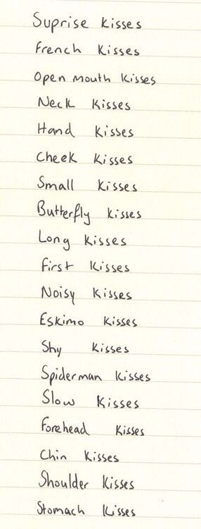 The different kinds of kisses