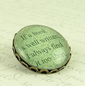 Literary Book Quote Brooch Book Is Well Written by JezebelCharms, $20 ...