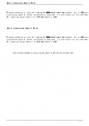 Auto insurance Quote Form