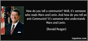How do you tell a communist? Well, it's someone who reads Marx and ...