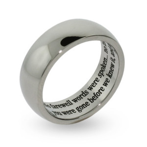 Engravable Stainless Steel Bereavement Prayer Ring