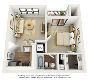 Bedroom Apartment Floor Plans 3D