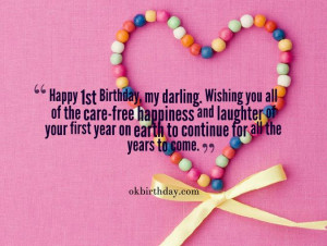 Happy 1st Birthday Girl Quote