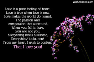 pure feeling love is a pure feeling of heart love is true when love ...