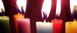 bright colorful candles Facebook cover