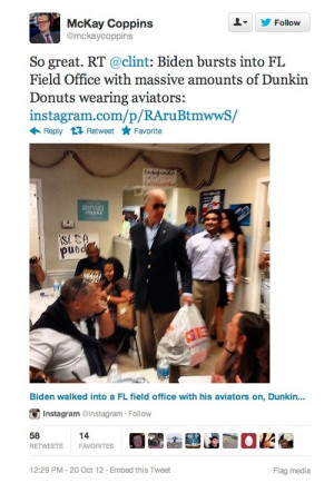 ... Biden is now the coolest man in Florida to wear sunglasses.Biden