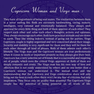 Capricorn woman and Virgo man I love him before i read this and its ...