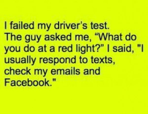 Failing my driving test funny facebook quote