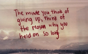 giving up, note, quote, reason, red, typography