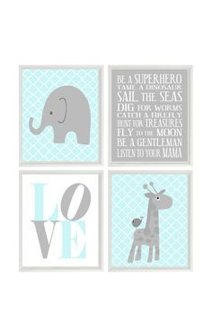 ... Wall Art Love Baby Nursery Decor Playroom Rules Quote - 4 8x10 More