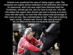 Temple Grandin quote about livestock.