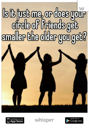 Is it just me, or does your circle of friends get smaller the older ...