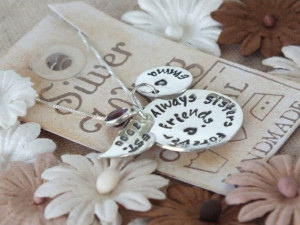 Sister gift SISTER Wedding Quote Bridal Jewelry by TheSilverWing, $68 ...