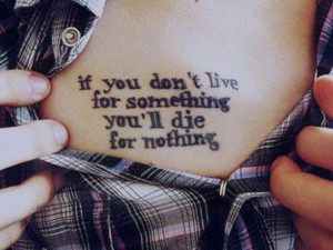 Nice Quote Tattoo Under Chest