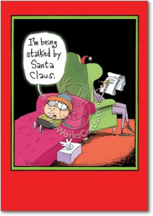 Stalked By Santa Naughty Humorous Merry Christmas Paper Card ...