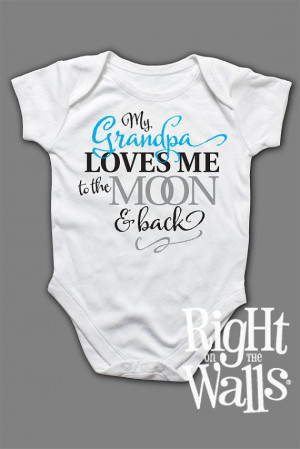 Baby Onesie Grandma or Grandpa Custom to Moon & Back Clothes Short ...