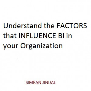 Understand the FACTORS that INFLUENCE BI in your organization.