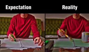 Highlighting expectation vs reality