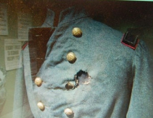 Gunshot uniform of Colonel Elmer Ellsworth, a 24-year old law-clerk ...