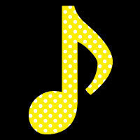 音符のイラスト【イエロー】【ドット柄】【マーク ...