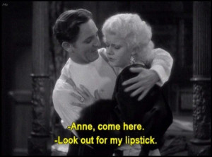 Jean Harlow’s lipstick isn’t kiss-proof
