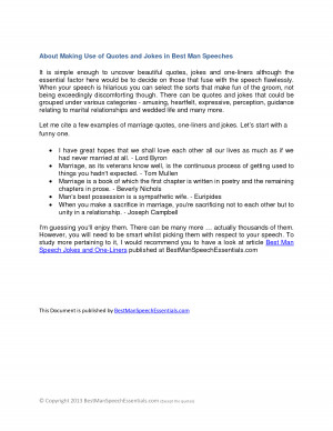 About Making Use of Quotes and Jokes in Best Man Speeches