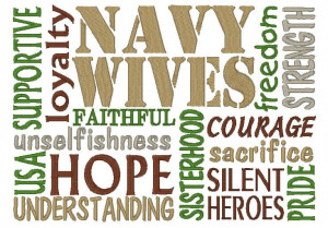 Embroidered Subway Art Sayings Navy Wife