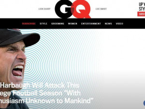 GQ examines the John Harbaugh phenomena. (Photo: GQ)