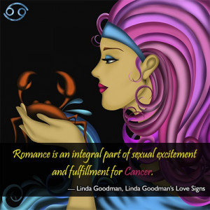 Linda Goodman quote on Cancer romance