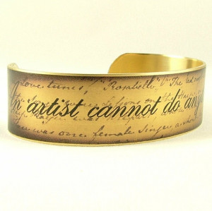 Jane Austen Quote Jewelry - An Artist Cannot Do Anything Slovenly ...