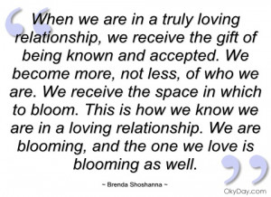 when we are in a truly loving relationship
