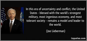 In this era of uncertainty and conflict, the United States - blessed ...