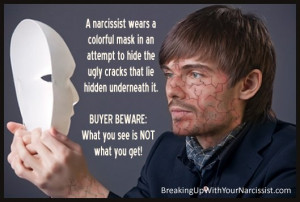narcissist wears a colorful mask in an attempt to hide the ugly ...