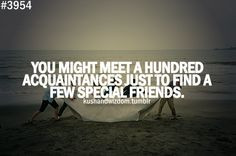 ... might meet a hundred acquaintances just to find a few special friends