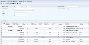 ... enables suppliers to enter prices for quote orders online. Values are