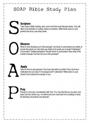 description of the SOAP bible study plan.