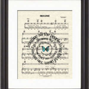 Imagine Sheet Music Art Print, John Lennon's Imagine Art Print ...