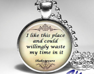 Shakespeare Quote Necklace, Inspira tional Quote Pendant, Shakespeare ...
