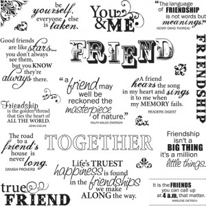 Fiskars - Clear Acrylic Stamps - 8 x 8 - Friends Forever Quotes