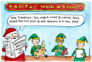 Naughty Santa Cartoons Abbott's christmas present