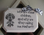 Handmade Mother Signs Quotes Black and White Wooden