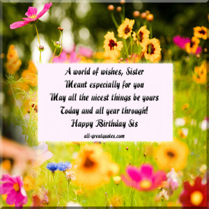 ... Birthday Wishes- Poems - To Sister - To Write In Your Sisters Birthday