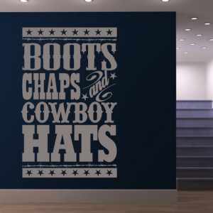 Boots Chaps And Cowboy Hats Wall Sticker Home And Living Wall Art ...
