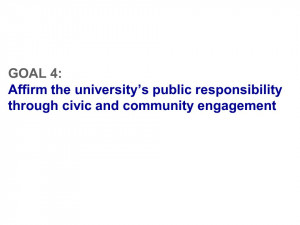 ... public responsibility through civic and community engagement